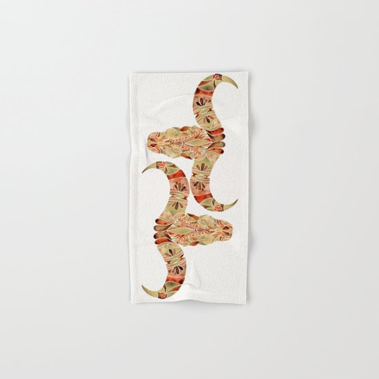 Water Buffalo Skull – Brown & Gold Hand & Bath Towel