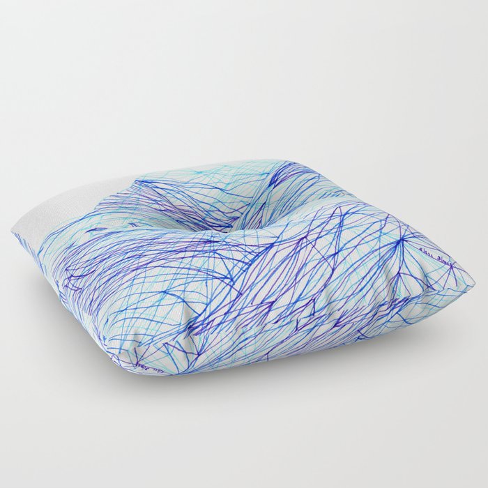 Blue lines Floor Pillow