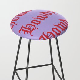 Old English Howdy Red and Lavender Bar Stool