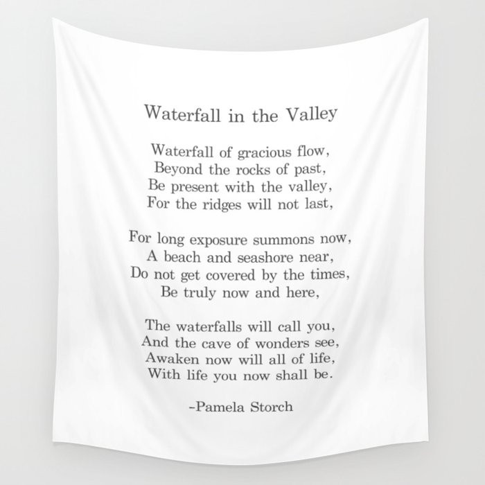 Waterfall in the Valley Poem Writer's Edition Wall Tapestry