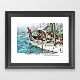 Oystering, Mobile Bay, Alabama 1911 Framed Art Print