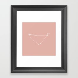 CAPRICORN Pastel Pink – Zodiac Astrology Star Constellation Framed Art Print