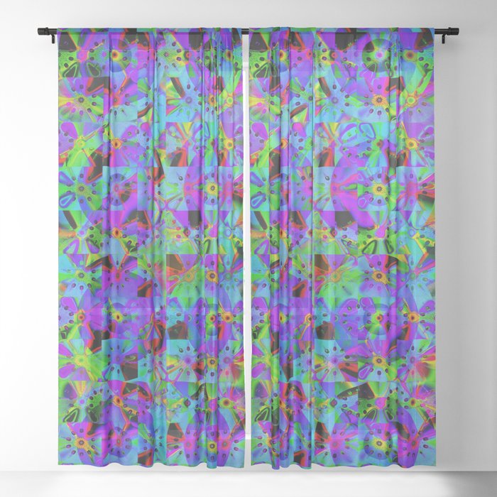 Purple Space Pines Sheer Curtain