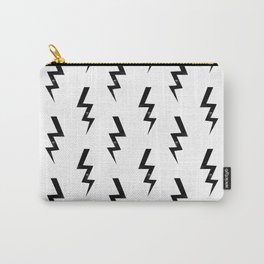 Bolts lightning bolt pattern black and white minimal cute patterned gifts Carry-All Pouch