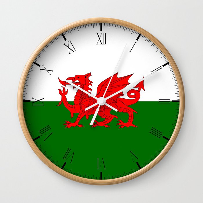 Welsh Dragon Flag Wall Clock By Homestead