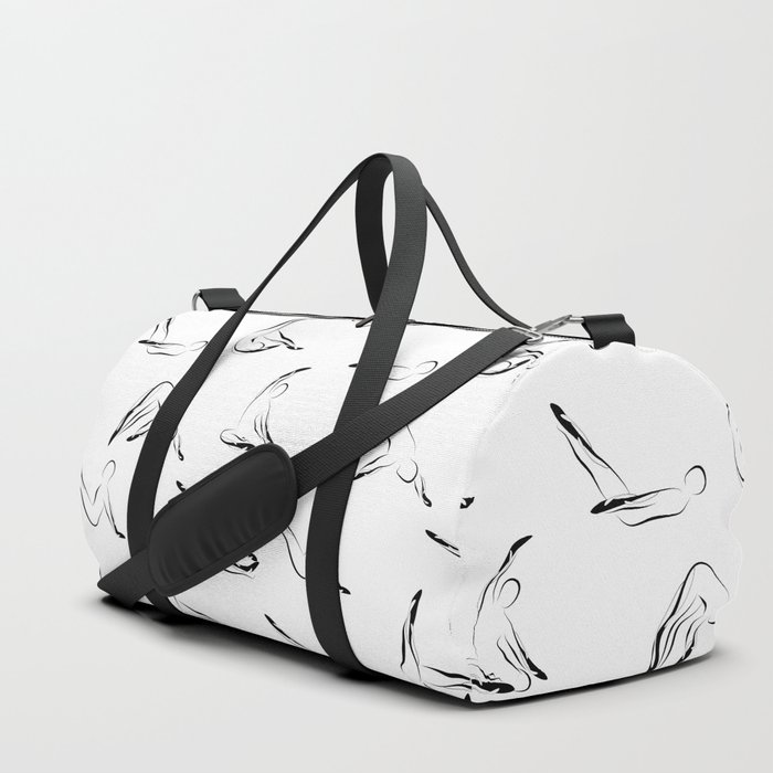 Pilates poses pattern Duffle Bag