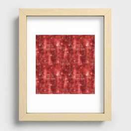 Glam Red Diamond Shimmer Glitter Recessed Framed Print
