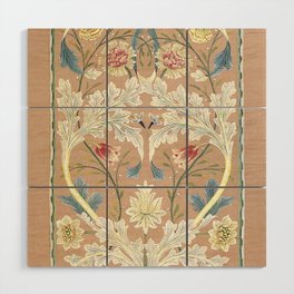 William Morris Antique Floral Embroidery Panel 1875 Wood Wall Art