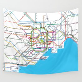 Tokyo Subway map Wall Tapestry