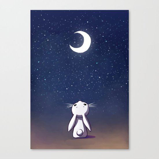 Moon Bunny Canvas Print