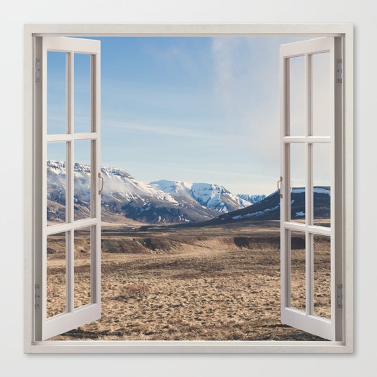 Hills through the window Canvas Print