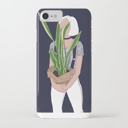Girl & Her Snake Plant iPhone Case