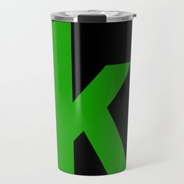 letter K (Green & Black) Travel Mug