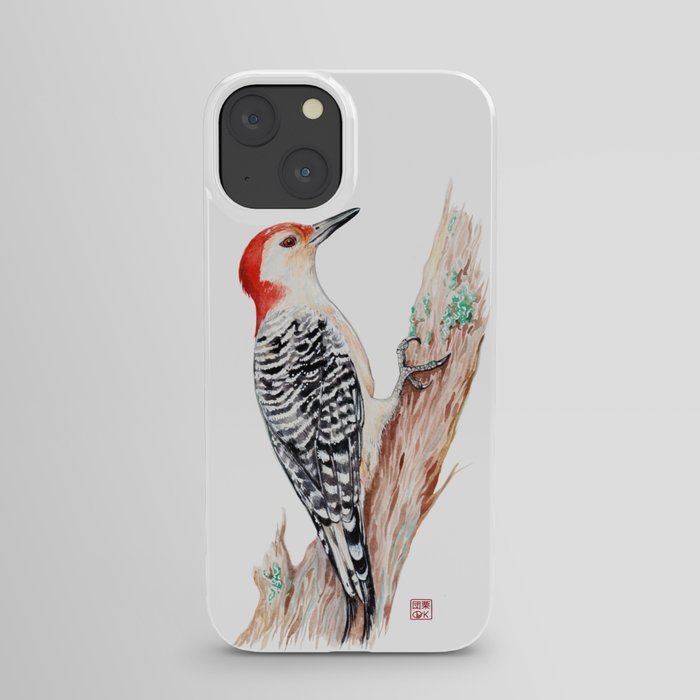 Red bellied woodpecker watercolor iPhone Case