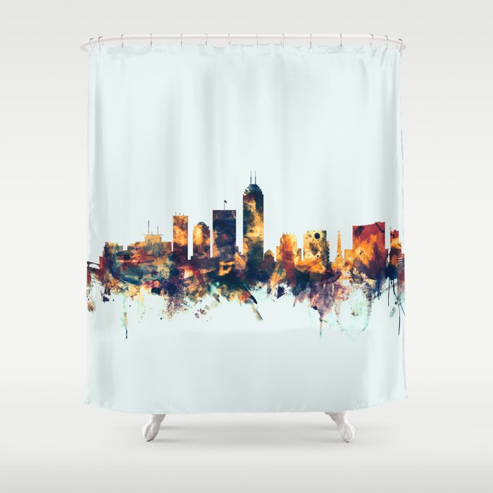 Indianapolis Indiana Skyline Shower Curtain