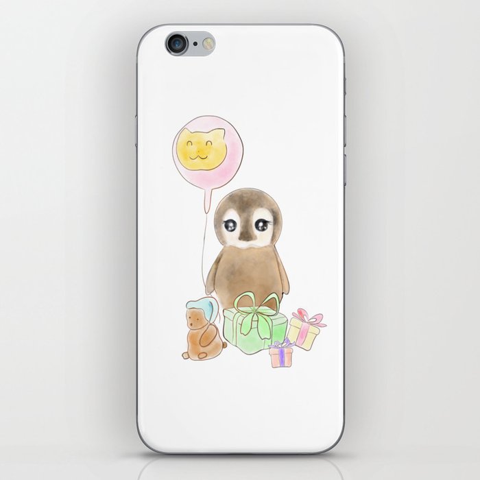 cute baby penguin with balloon iPhone Skin