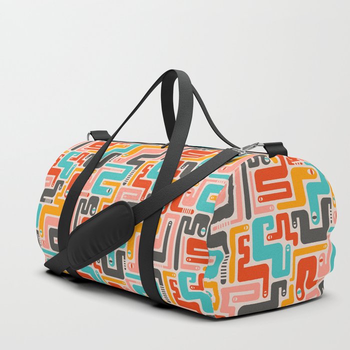 RETRO RATTLERS Mid-Century Rattlesnakes in Mod Colours Duffle Bag