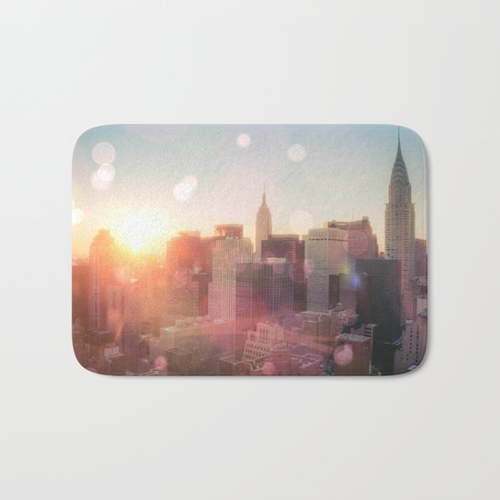 New York City Skyline Love Bath Mat