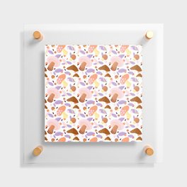 Mushroom pattern - warm palette Floating Acrylic Print