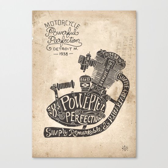 Hand lettering engine Canvas Print
