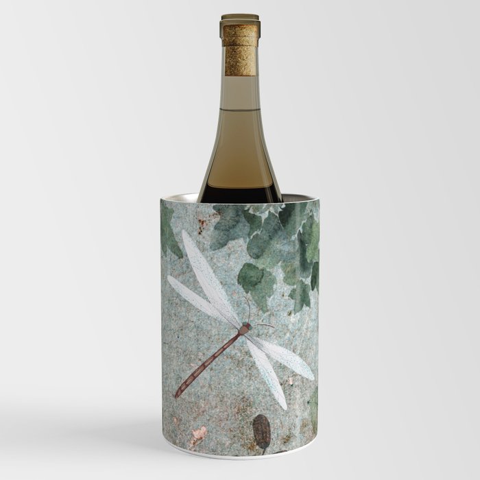Dragonfly and Ivy Watercolor Wine Chiller