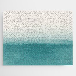 The Call of the Ocean 3 - Minimal Contemporary Abstract - White, Blue, Cyan Jigsaw Puzzle