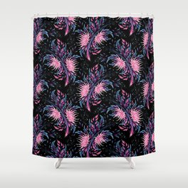 Floral Supernova - Pink Blue Shower Curtain