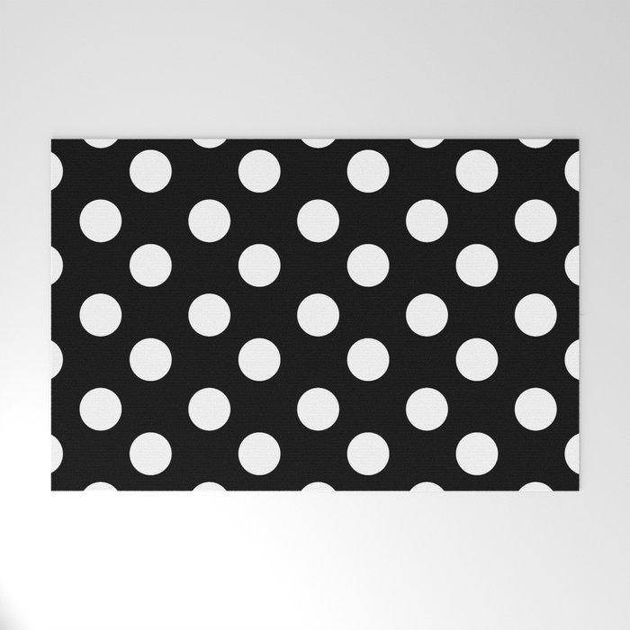 Polka Dot (White & Black Pattern) Welcome Mat