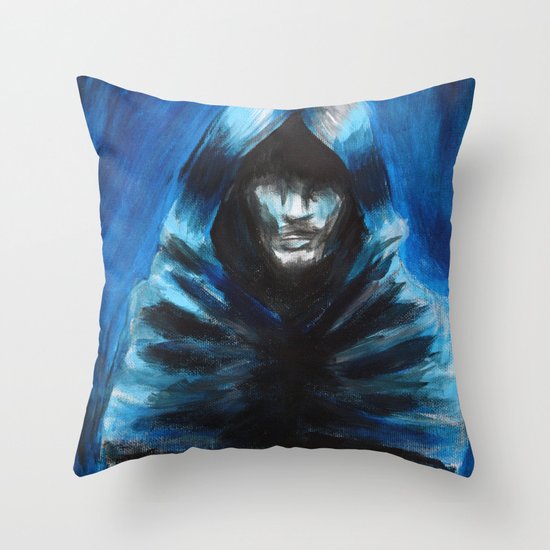 The Hooded One Throw Pillow
