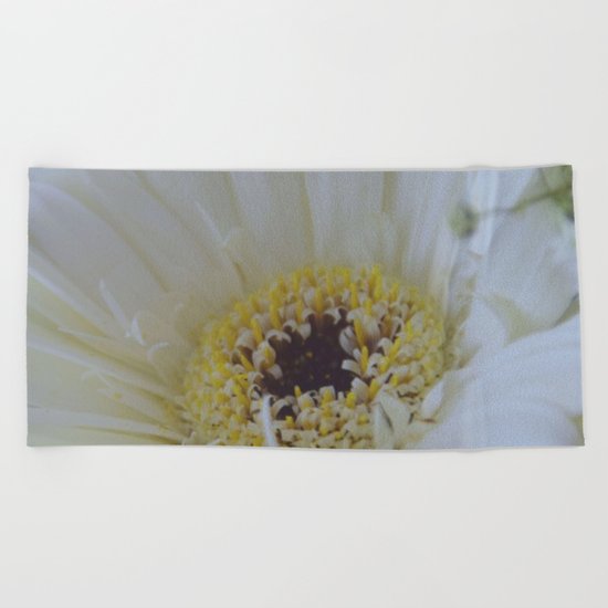 White Dahlia Beach Towel