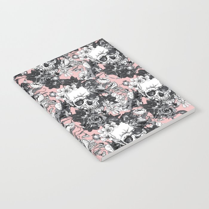 SKULLS - pink - Notebook