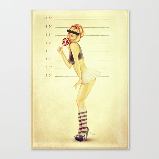 Pin Up Mugshot Canvas Print