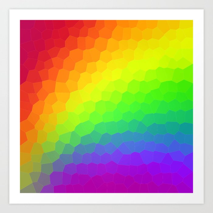 Stained Glass Rainbow Gradient Dark Art Print By Kelseylovelle