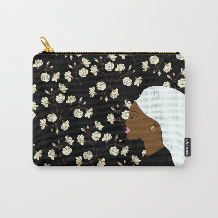 Walking by Flower Wall Carry-All Pouch