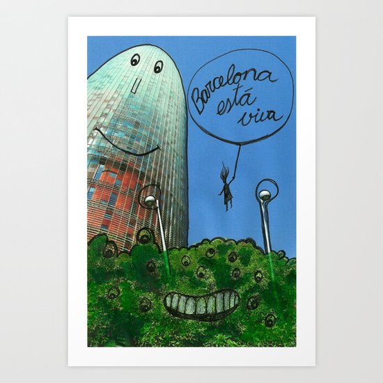Barcelona está viva Art Print