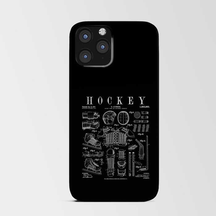 Ice Hockey Player Winter Sport Vintage Patent Print iPhone Card Case