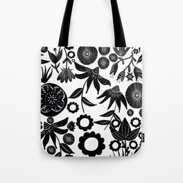 Adventure in the field of flowers - BW Tote Bag