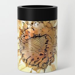 Watercolor Glossy Sunflower Elegant Collection Can Cooler