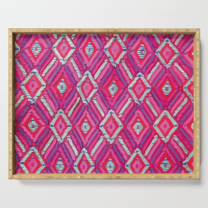 Mexican Embroidery Traditional Fabric from Chiapas Serving Tray