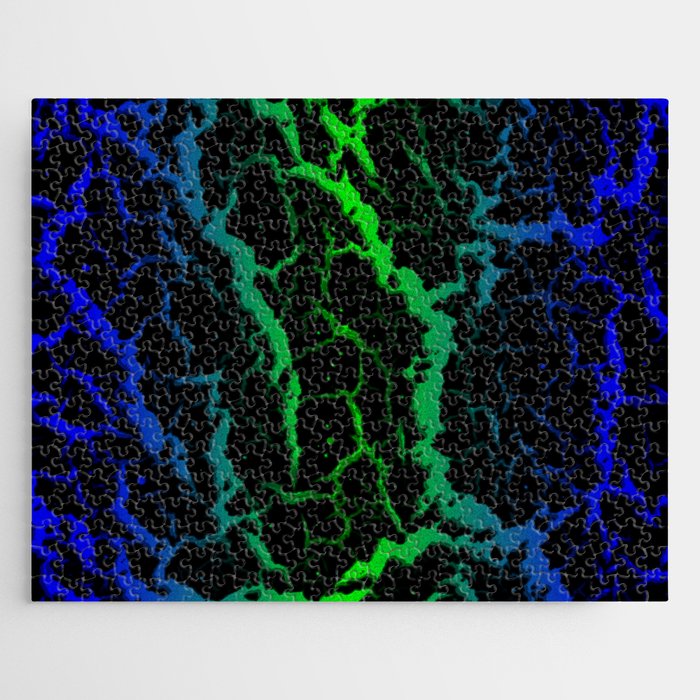 Cracked Space Lava - Blue/Green Jigsaw Puzzle