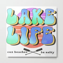 Lake Life Retro Summer Metal Print