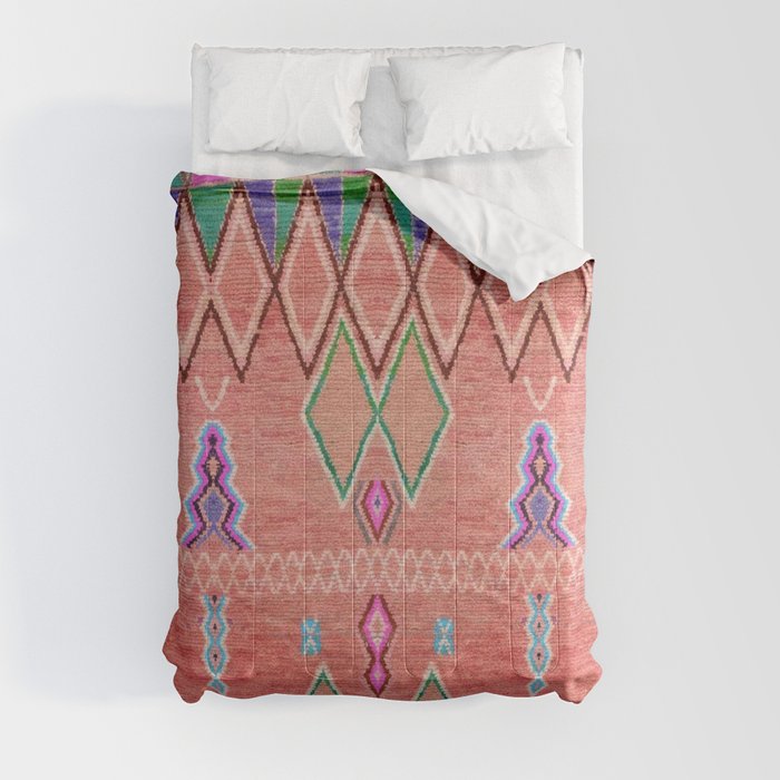 Traditional Vintage Moroccan Berber Rug Design Comforter
