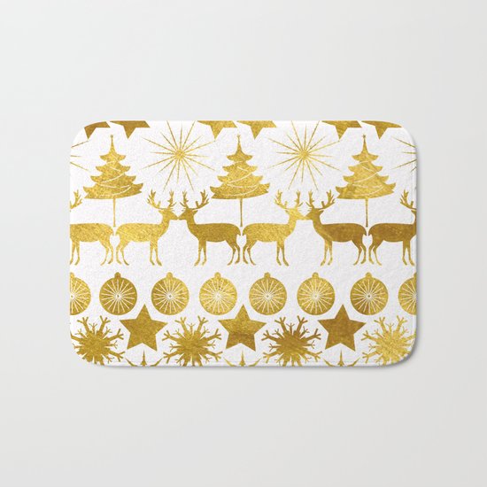 Gold Christmas 04 Bath Mat