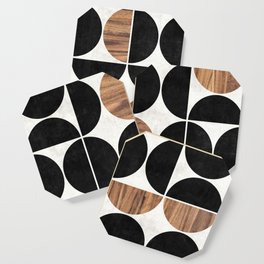 Mid-Century Modern Pattern No.1 - Concrete and Wood Coaster