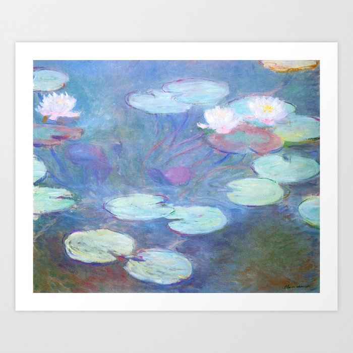 Claude Monet Water Lilies Pink 1899 Art Print