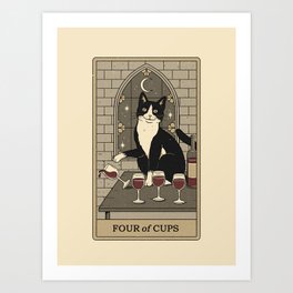 Four of Cups Art Print