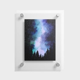 Milky Way Galaxy & Forest Watercolor Floating Acrylic Print