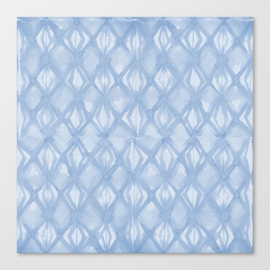 Braided Diamond Sky Blue on Lunar Gray Canvas Print