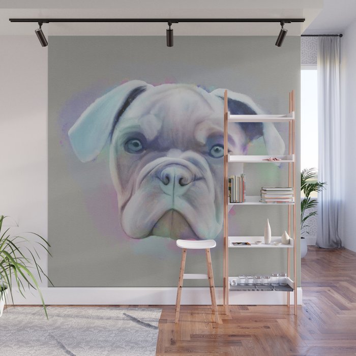  Abstract Bulldog Portrait Colorful Painting Wall Mural