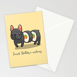 French bulldog maki sushi Stationery Cards